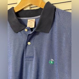 BROOKS BROTHERS Sz XL Mens Performance Polo Shirt Blue Knit Original Fit EUC